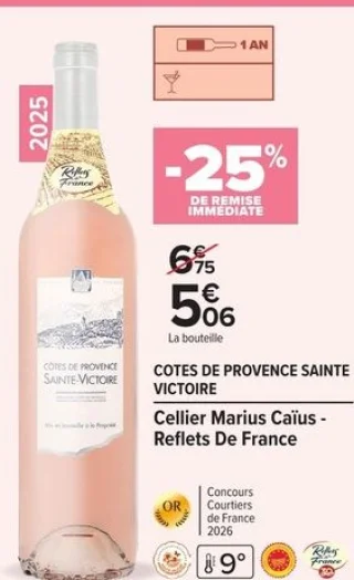COTES DE PROVENCE SAINTE VICTOIRE Cellier Marius Caïus - Reflets De France