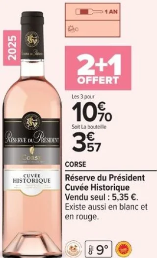CORSE Réserve du Président Cuvée Historique