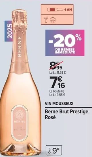 Vin mousseux Berne Brut Prestige Rosé