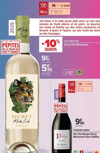Vin blanc Secret Par Marty Early I.G.P. Pays d'Oc