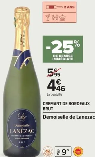 CREMANT DE BORDEAUX BRUT Demoiselle de Lanezac