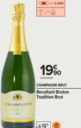 Champagne Brut Recoltant Breton Tradition Brut