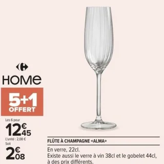 Carrefour Home Flûte à champagne «Alma»