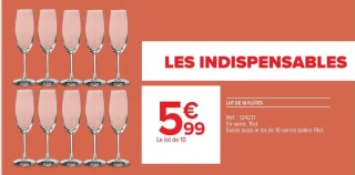 Lot de 10 flûtes