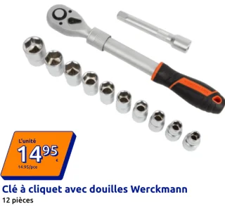 Clé à cliquet avec douilles Werckmann