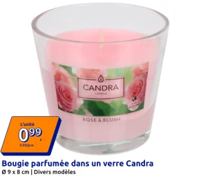 Bougie parfumée dans un verre Candra