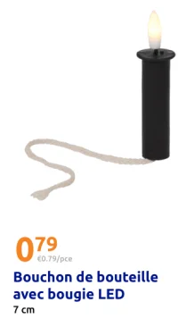 Bouchon de bouteille avec bougie LED