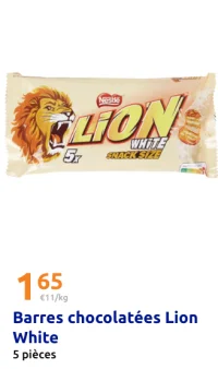 Barres chocolatées Lion White