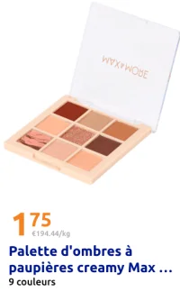 Palette d'ombres à paupières creamy Max & More