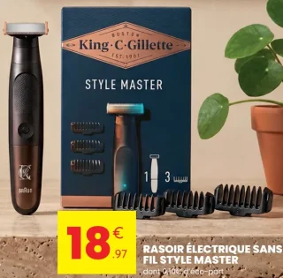 Rasoir Électrique Sans Fil Style Master King C. Gillette