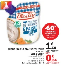 Crème Fraîche Épaisse et Légère 12% MG Elle & Vire
