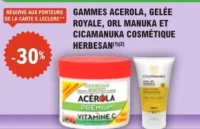 Gammes Acerola, Gelée Royale, ORL Manuka et Cicamanuka Cosmétique Herbesan