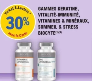 Gammes Kératine, Vitalité-Immunité, Vitamines & Minéraux, Sommeil & Stress Biocyte