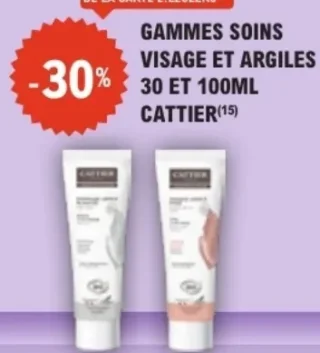 GAMMES SOINS VISAGE ET ARGILES 30 ET 100ML CATTIER