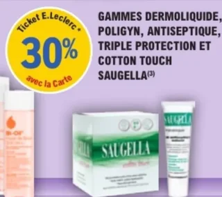 GAMMES DERMOLIQUIDE, POLIGYN, ANTISEPTIQUE, TRIPLE PROTECTION ET COTTON TOUCH SAUGELLA
