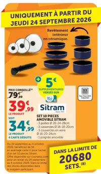 Set 10 pièces amovible Sitram