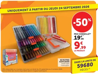 60 feutres acryliques pointe ogive - multisupport