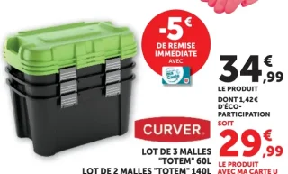 Lot de 3 malles "TOTEM" 60L / Lot de 2 malles "TOTEM" 140L