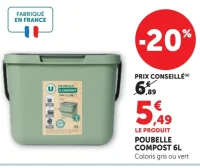 Poubelle compost 6L