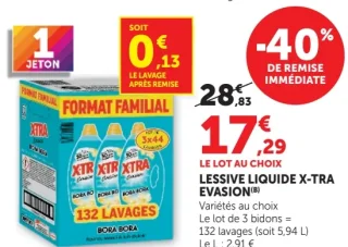 Lessive Liquide X-Tra Evasion Bora Bora Format Familial