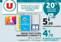 Essuie-tout ultra absorbant compact U