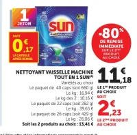 Nettoyant vaisselle machine Tout en 1 Sun