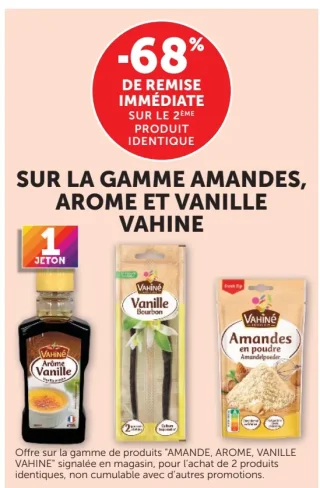 Sur la gamme amandes, arôme et vanille Vahiné