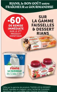 Sur la gamme faisselles & dessert Rians