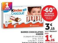 Barres Chocolatées Kinder Chocolat