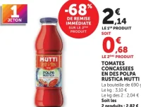 Tomates concassées en des Polpa Rustica Mutti