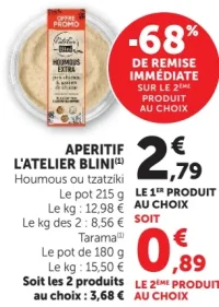 Apéritif L'Atelier Blini (Houmous, tzatziki ou Tarama)