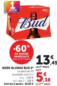 Bière blonde Bud 5°