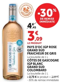 Pays d'Oc IGP Rose Grand Sud Fraicheur de Gris
