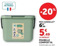 POUBELLE COMPOST 6L U