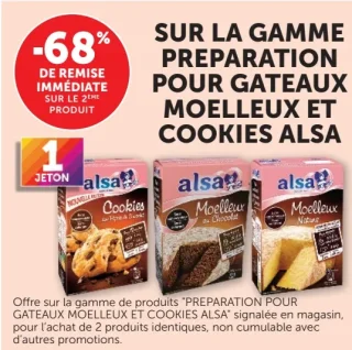 Préparations pour gâteaux moelleux et cookies Alsa