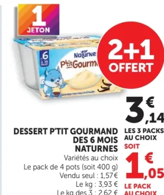 Dessert P'tit Gourmand des 6 mois Naturnes