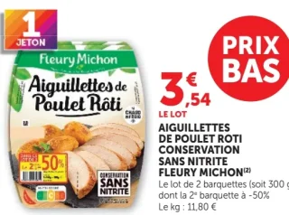 Aiguillettes de poulet rôti Fleury Michon