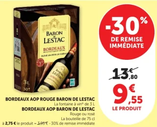 Vin rouge Bordeaux AOP Baron de Lestac
