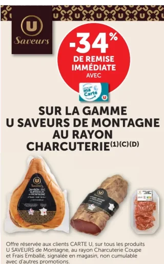 La Gamme U Saveurs de Montagne au rayon charcuterie