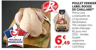 Poulet fermier Label Rouge de Challans