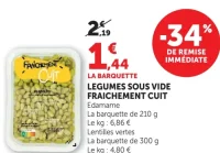 Légumes sous vide Fraîchement Cuit