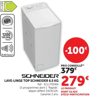Lave-Linge top Schneider 6.5 kg
