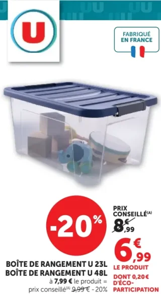 Boîte de rangement U 23L
