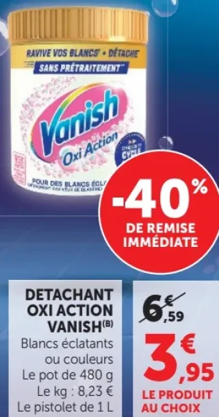 Vanish DETACHANT OXI ACTION Blancs éclatants ou couleurs