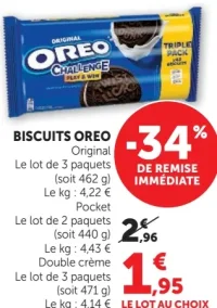 BISCUITS OREO Original, Pocket ou Double crème