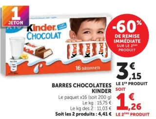 BARRES CHOCOLATEES KINDER