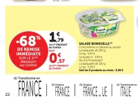 Salade Bonduelle (Concombres, taboulé ou riz)
