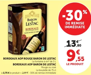 Bordeaux AOP Rouge Baron de Lestac ou Bordeaux AOP Baron de Lestac