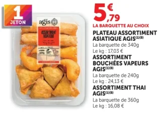 Plateau Assortiment Asiatique Agis ou Bouchées Vapeurs ou Assortiment Thai