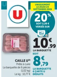 Caille U Prête à cuire